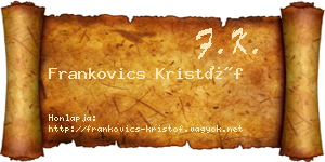 Frankovics Kristóf névjegykártya